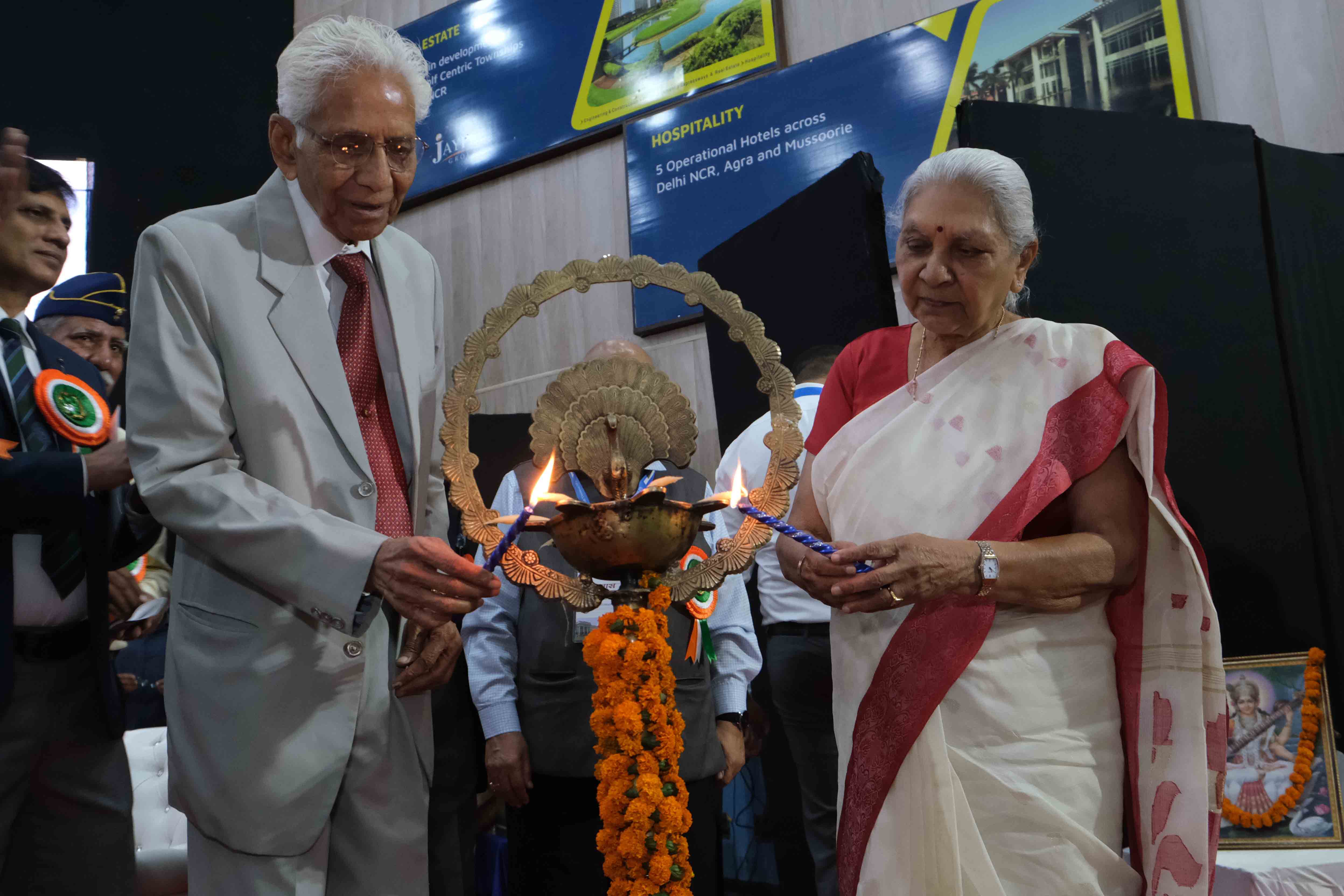 Uttar Pradesh governor Anandiben Patel lightening the lamp